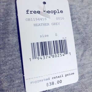 NWT GREY FREE PEOPLE Moon Dance V Neck, SMALL